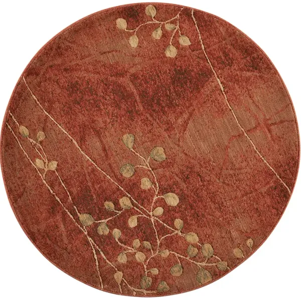 Somerset ST74 Flame 3'6" x Round Rug