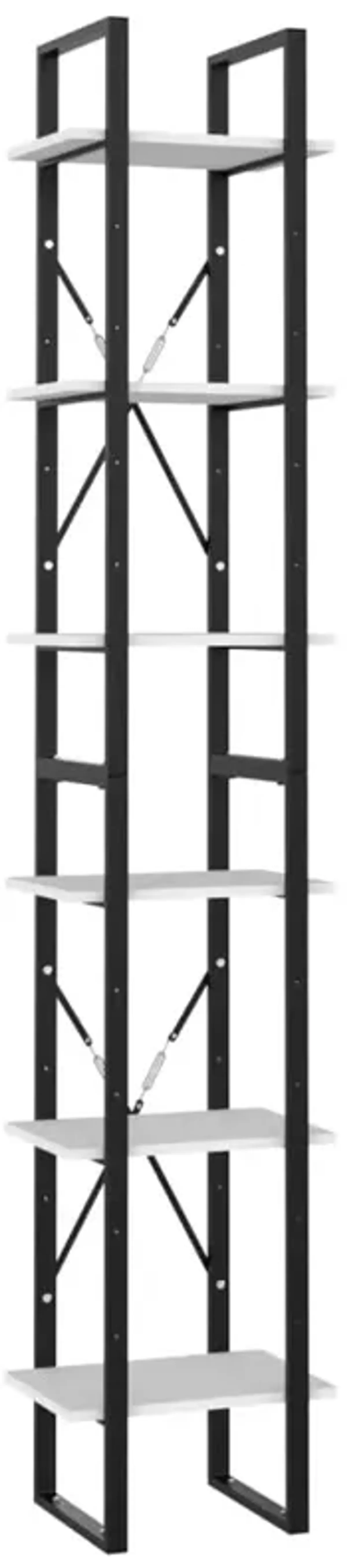 vidaXL 6-Tier Book Cabinet White 15.7x11.8x82.7 Engineered Wood