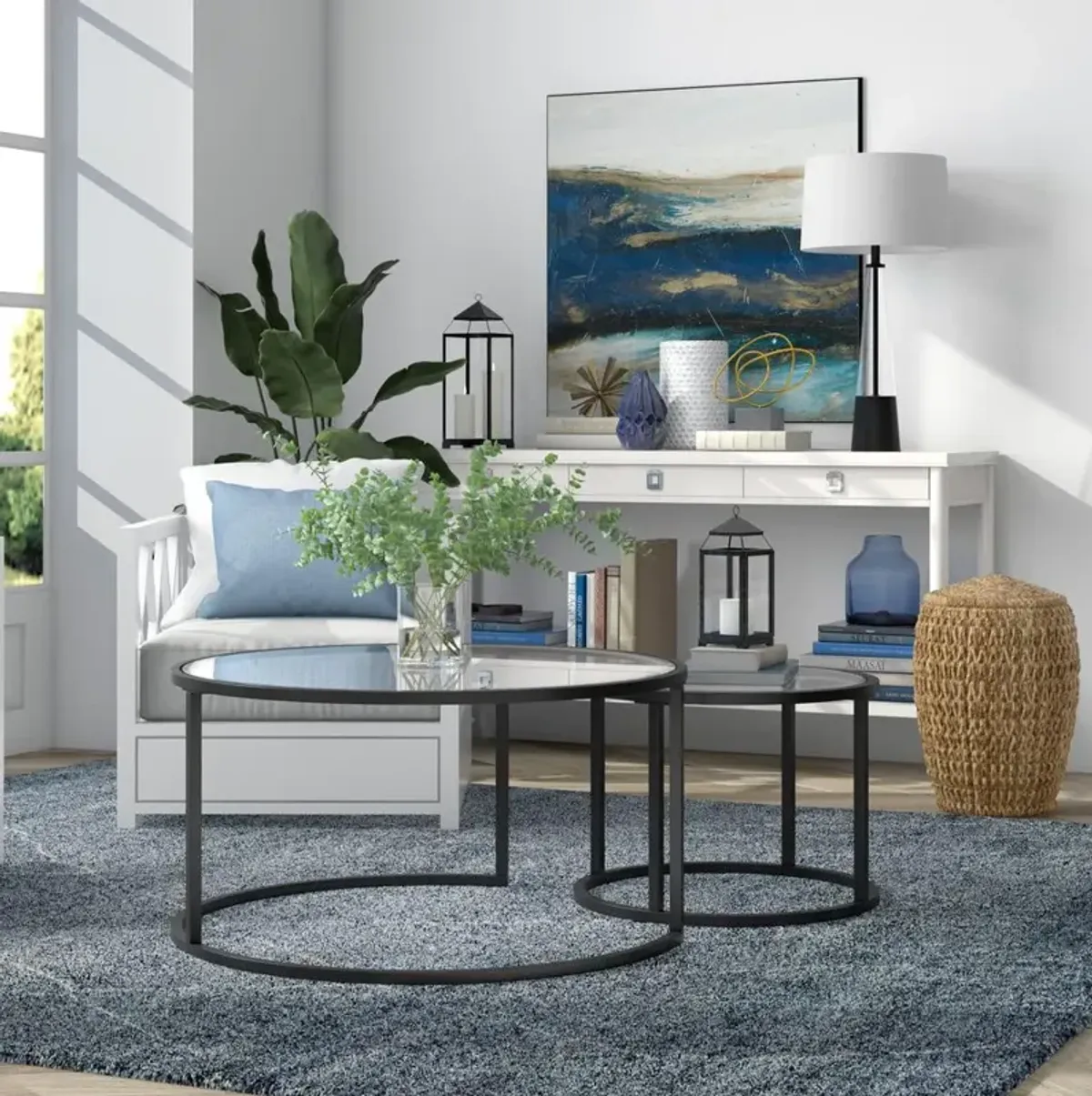 Hudson&Canal Watson Round Nested Coffee Table in Blackened Bronze