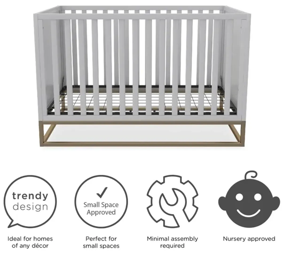 Haven 3 in 1 Metal Base Crib