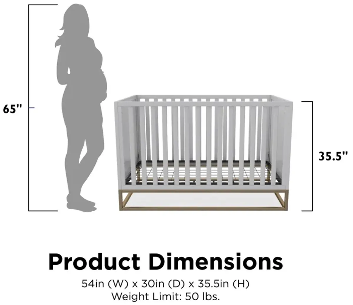 Haven 3 in 1 Metal Base Crib