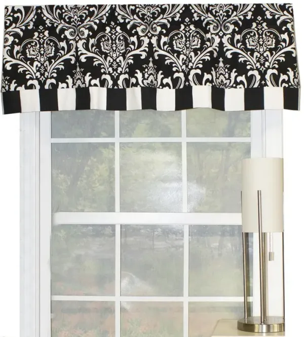 Ozbourne Style Banded 3" Rod Pocket Valance 50" x 16" Black by RLF Home