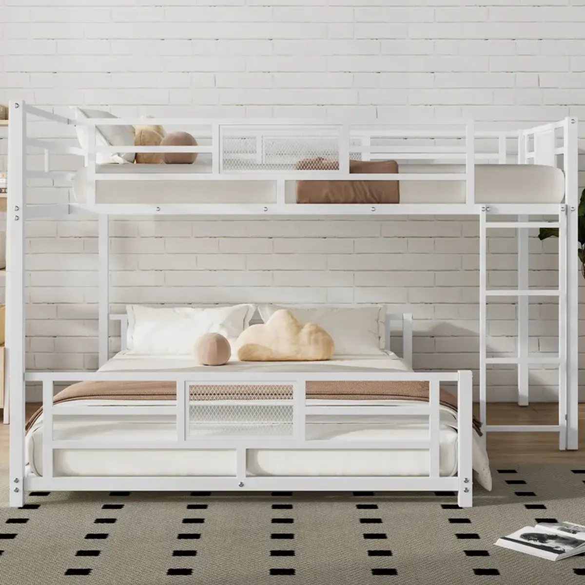 Merax L-shaped Metal Twin over Full Size Bunk Bed