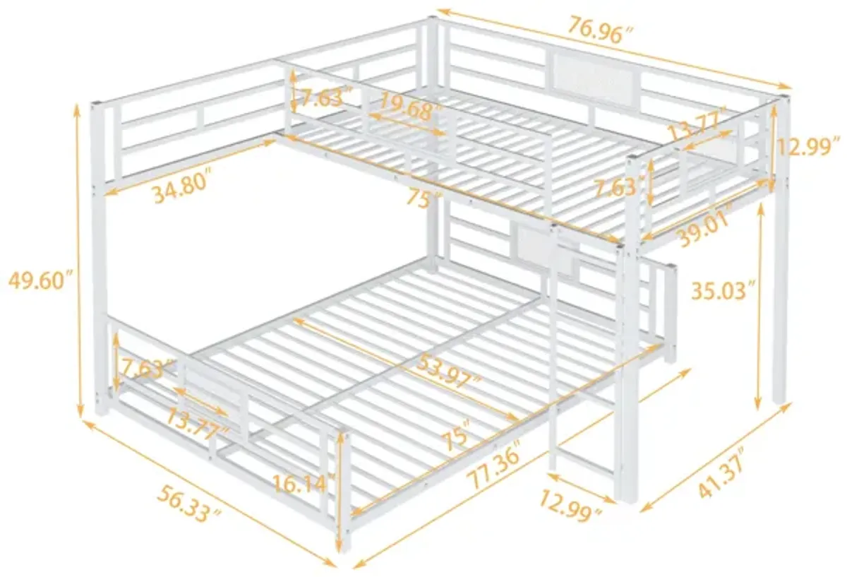 Merax L-shaped Metal Twin over Full Size Bunk Bed