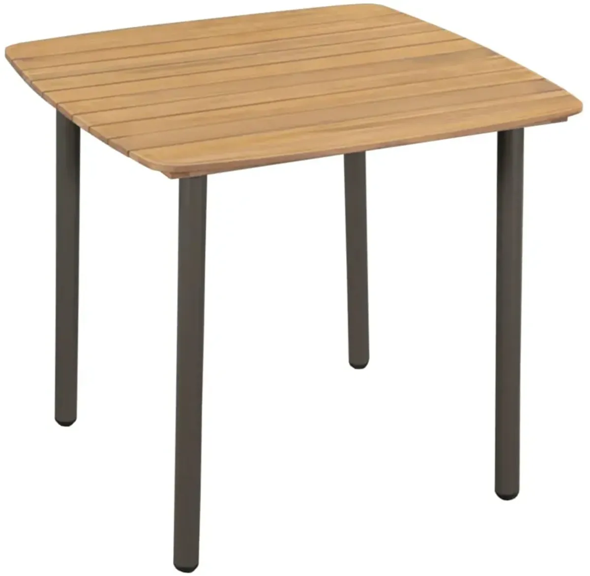 vidaXL Garden Table 31.5"x31.5"x28.3" Solid Acacia Wood and Steel