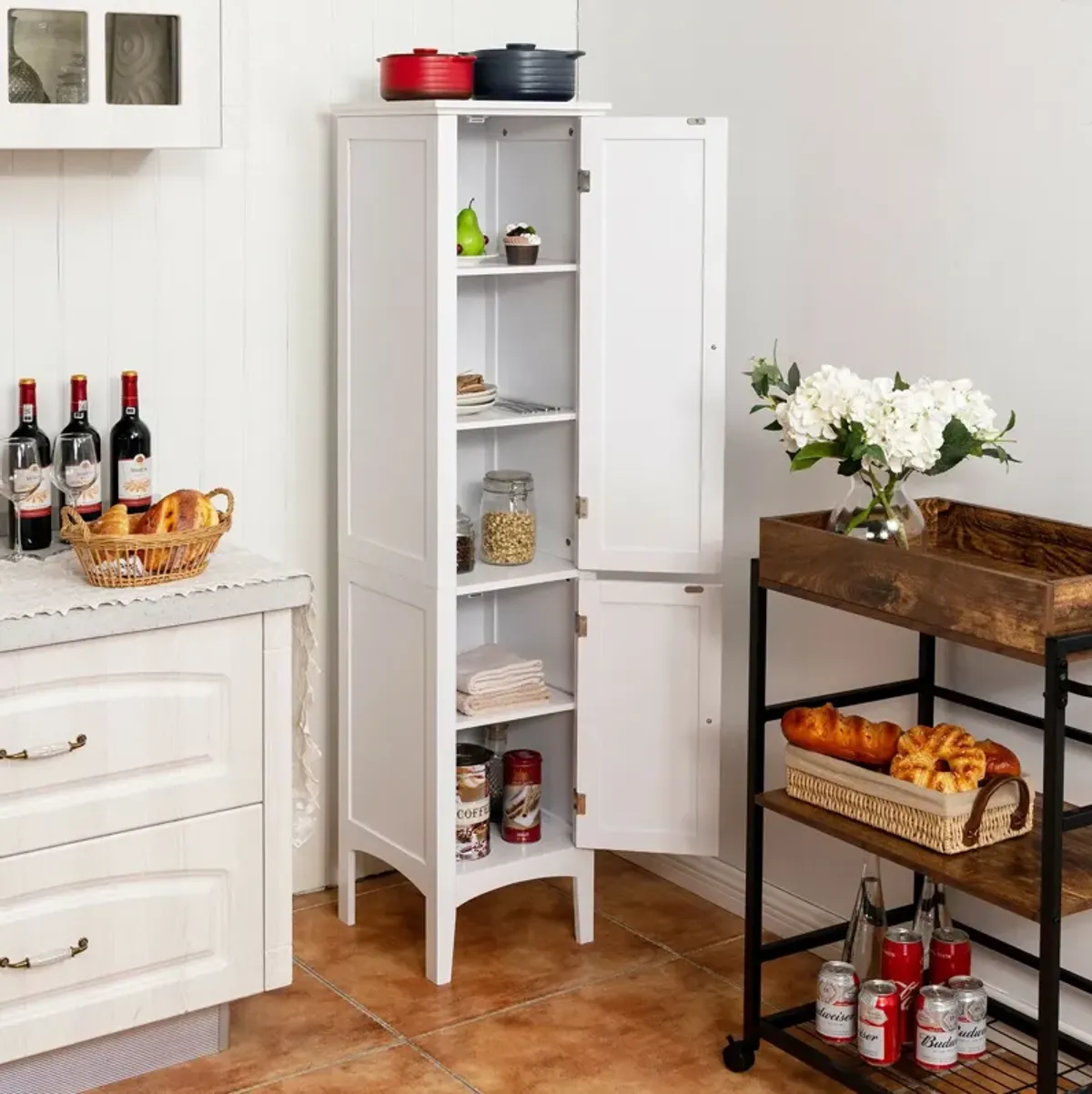 Freestanding Bathroom Storage Cabinet for Kitchen and Living Room