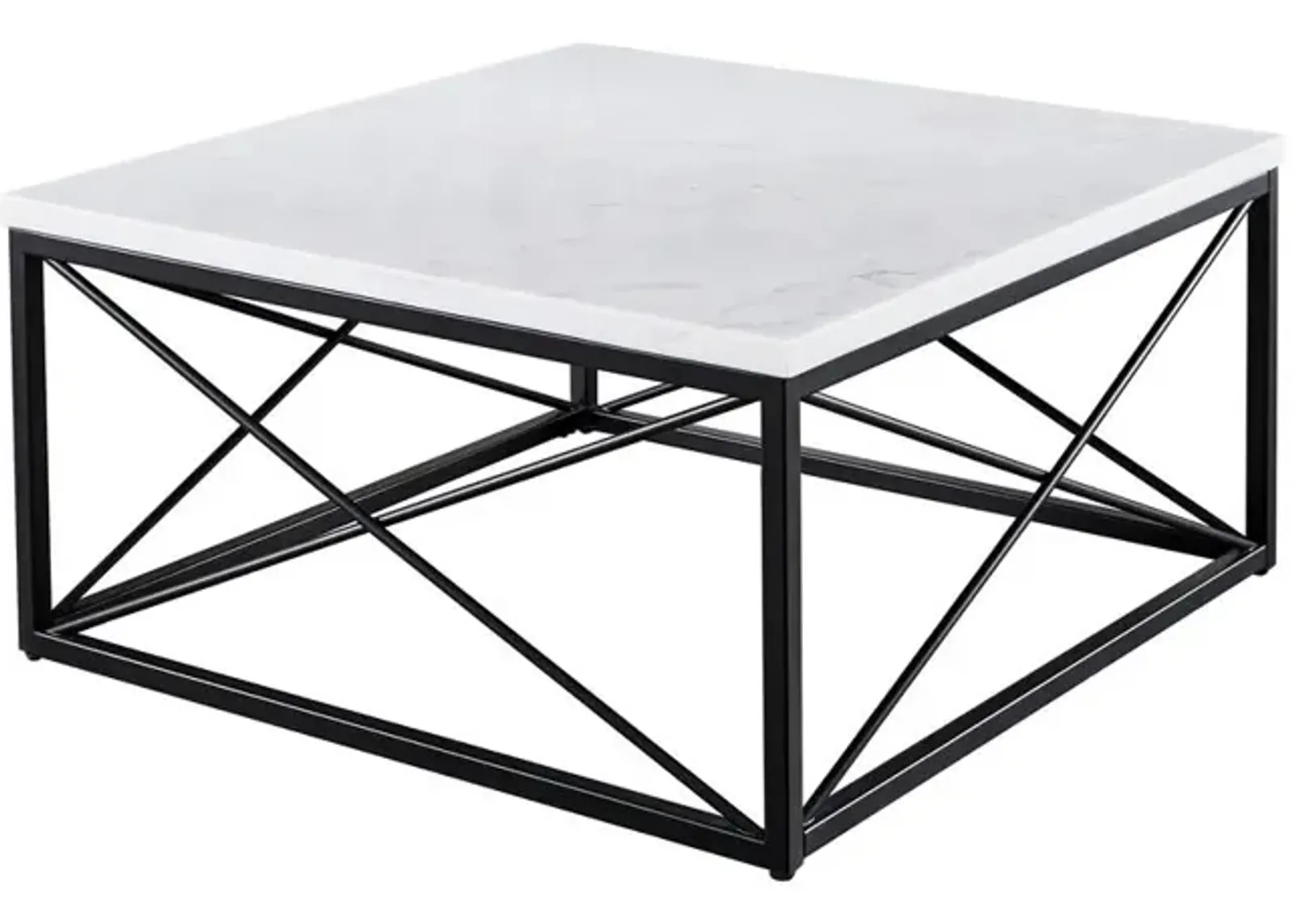 Skyler White Marble Top Square Cocktail Table