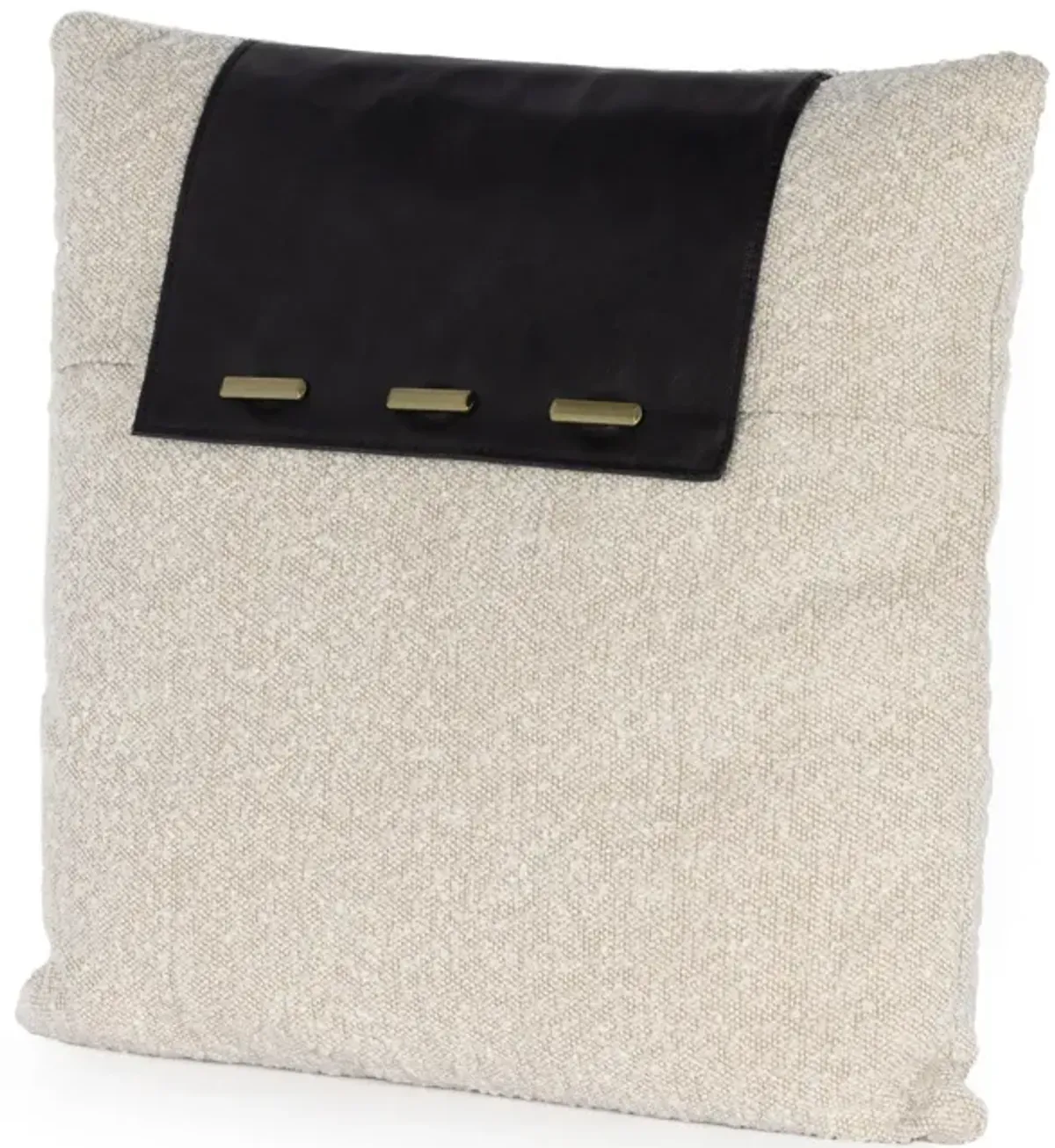 Boucle and Leather Pillow