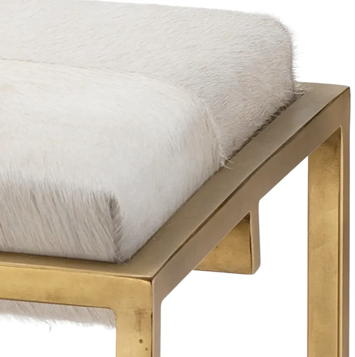 Shelby Hide Bench - White