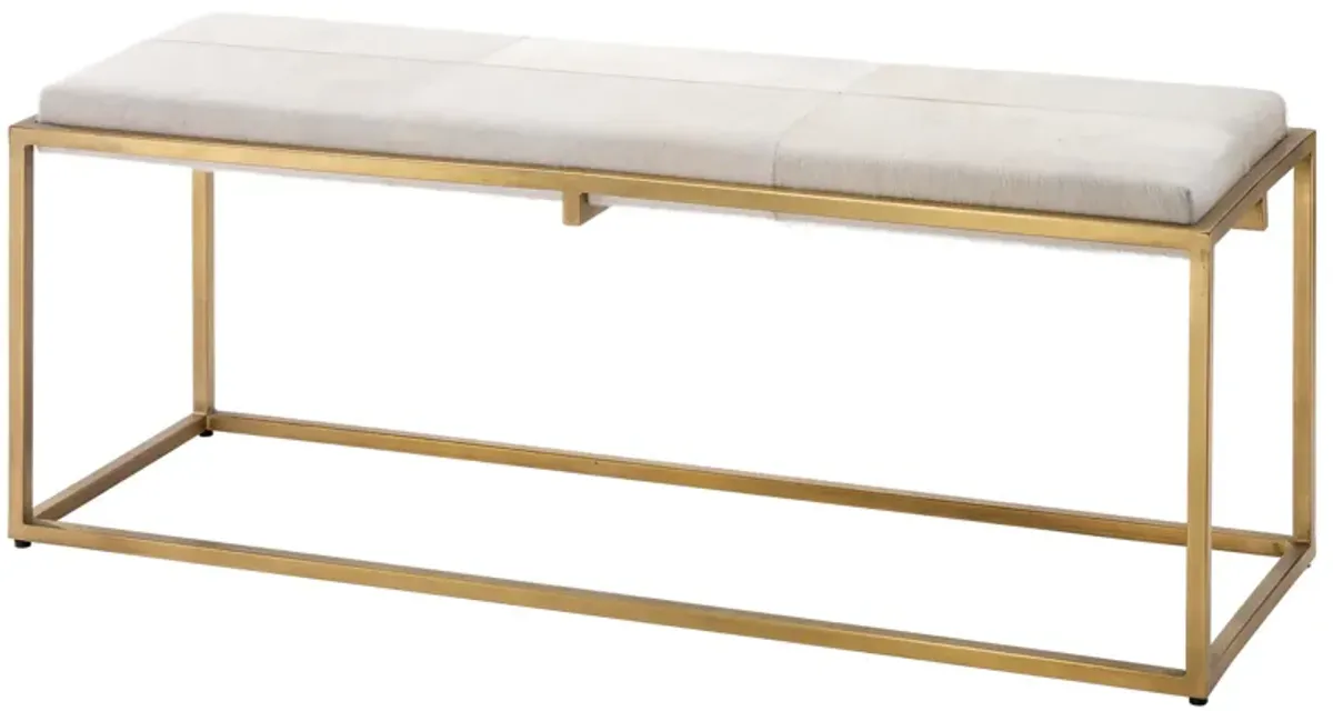 Shelby Hide Bench - White