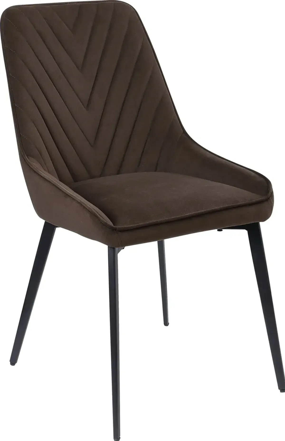 Lucia Metal Leg Upholstered Dining Chair in Penny  Velvet and Gunmetal - Set of 2