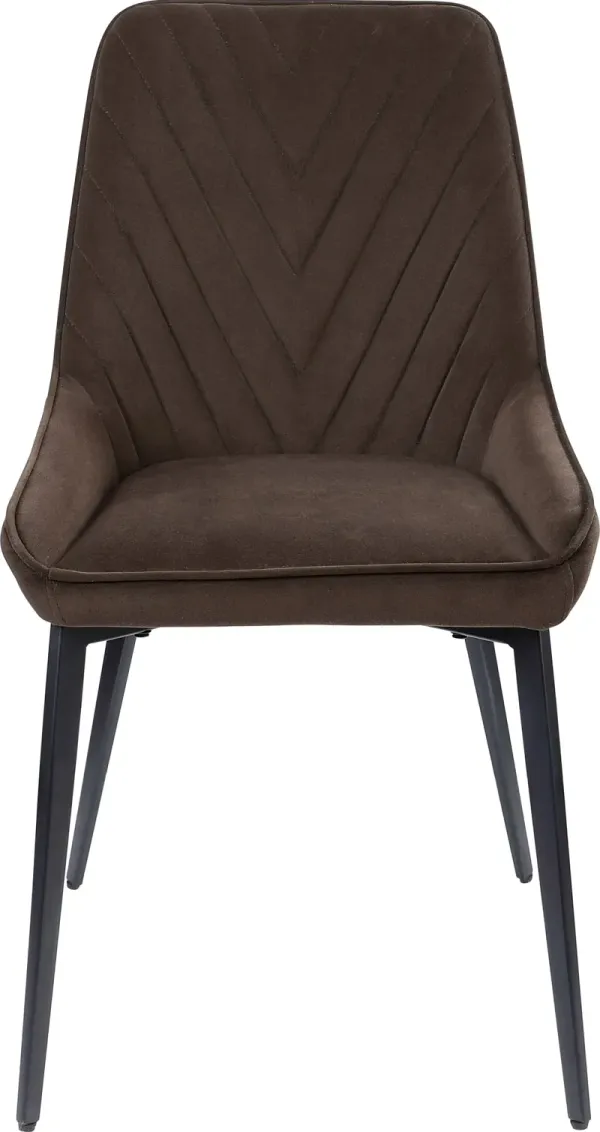 Lucia Metal Leg Upholstered Dining Chair in Penny  Velvet and Gunmetal - Set of 2