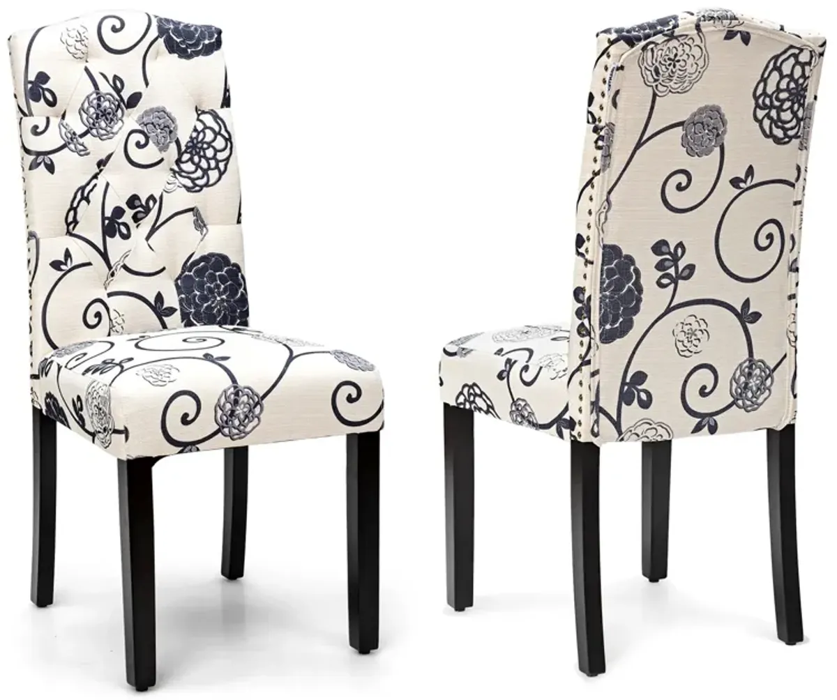 Set of 2 Tufted Upholstered Dining Chairs