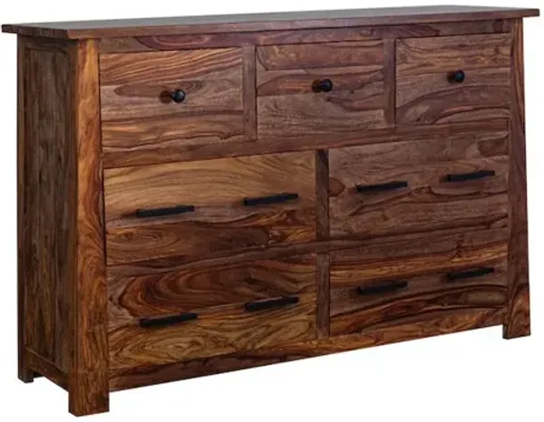 Porter Designs Kalispell Solid Sheesham Wood Dresser, Brown
