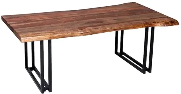 Porter Designs Manzanita Live Edge Solid Sheesham Wood Coffee Table, Brown