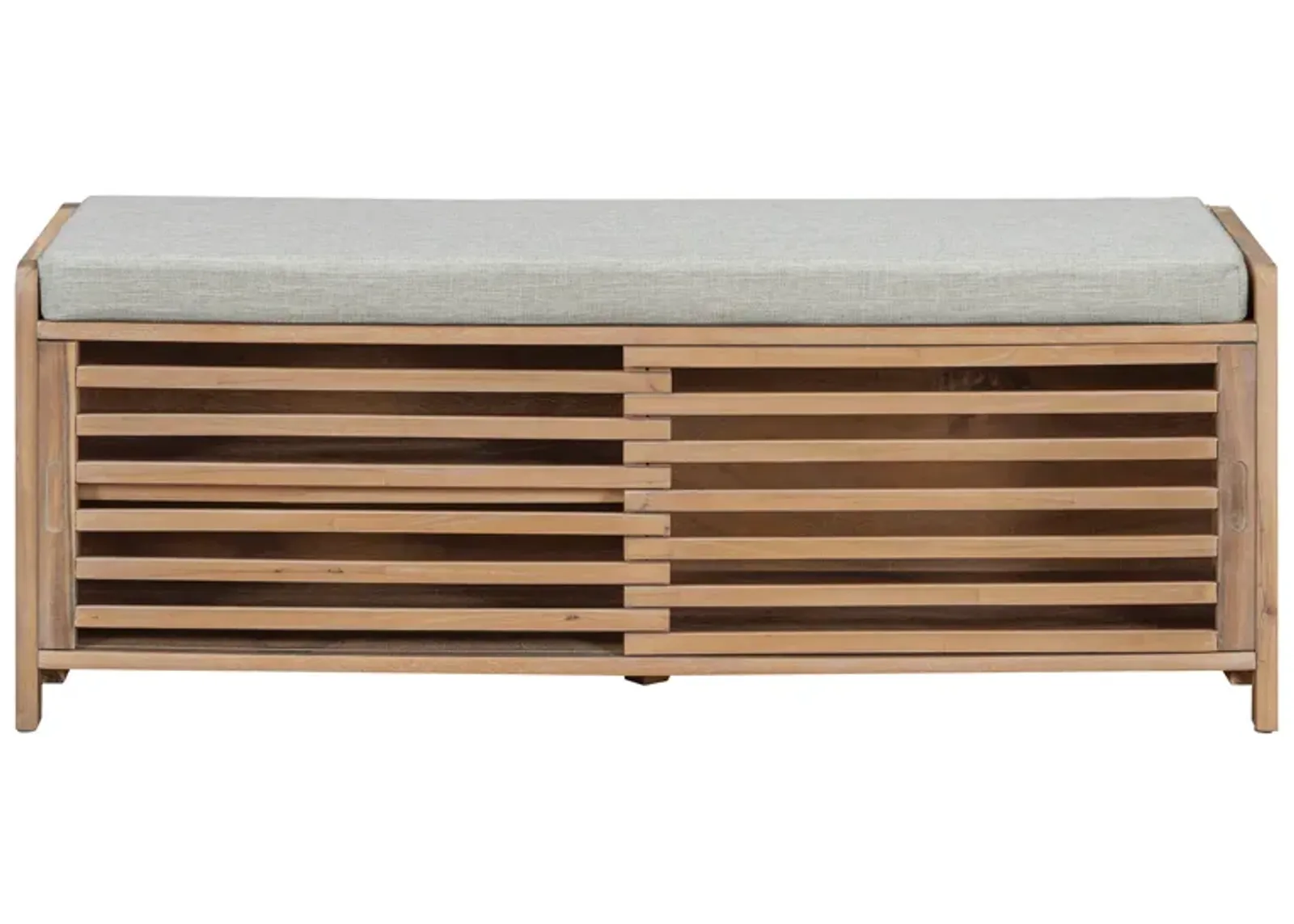 Merax Distressed Shutter Storage Bench with Acacia Veneer