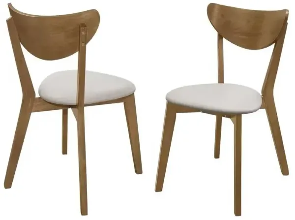 Hivvago Set of 2 - Mid-Century Modern Wood Dining Chair with Faux Leather Seat