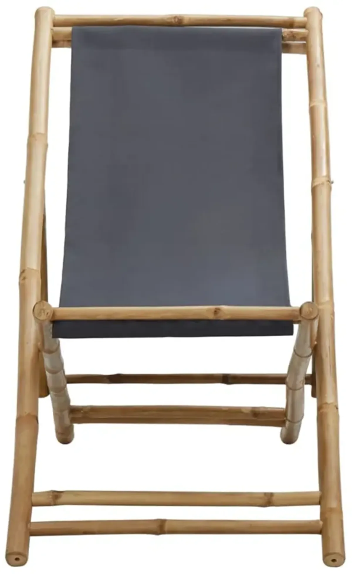 vidaXL Deck Chair Bamboo and Canvas Dark Gray