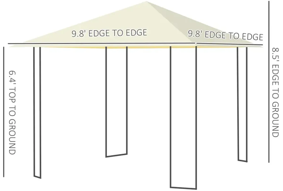 Versatile Yard Shelter: 10'x10' Modern Steel Frame Gazebo for Gatherings