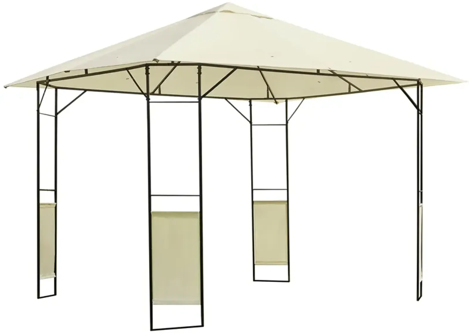 Versatile Yard Shelter: 10'x10' Modern Steel Frame Gazebo for Gatherings