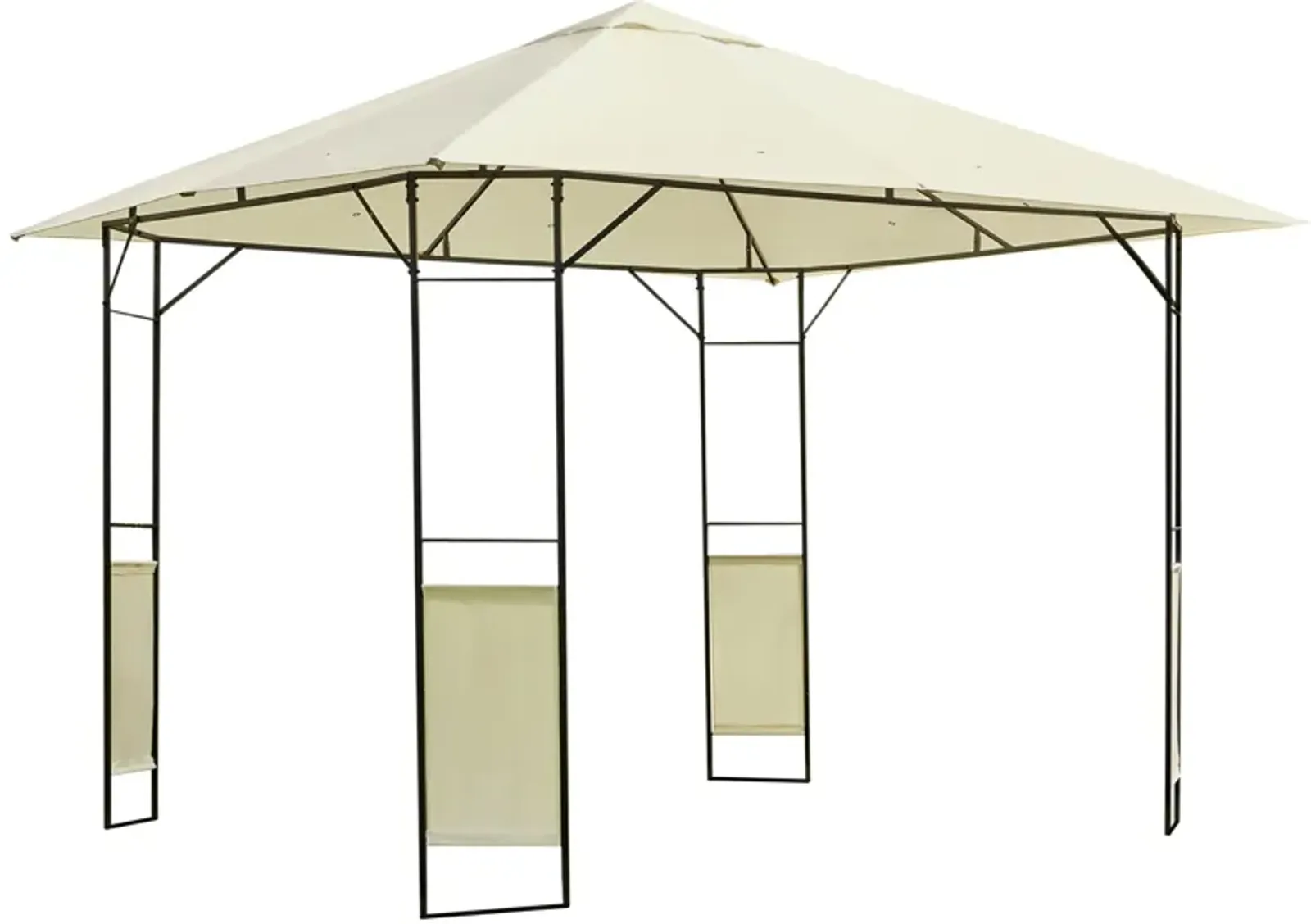 Versatile Yard Shelter: 10'x10' Modern Steel Frame Gazebo for Gatherings