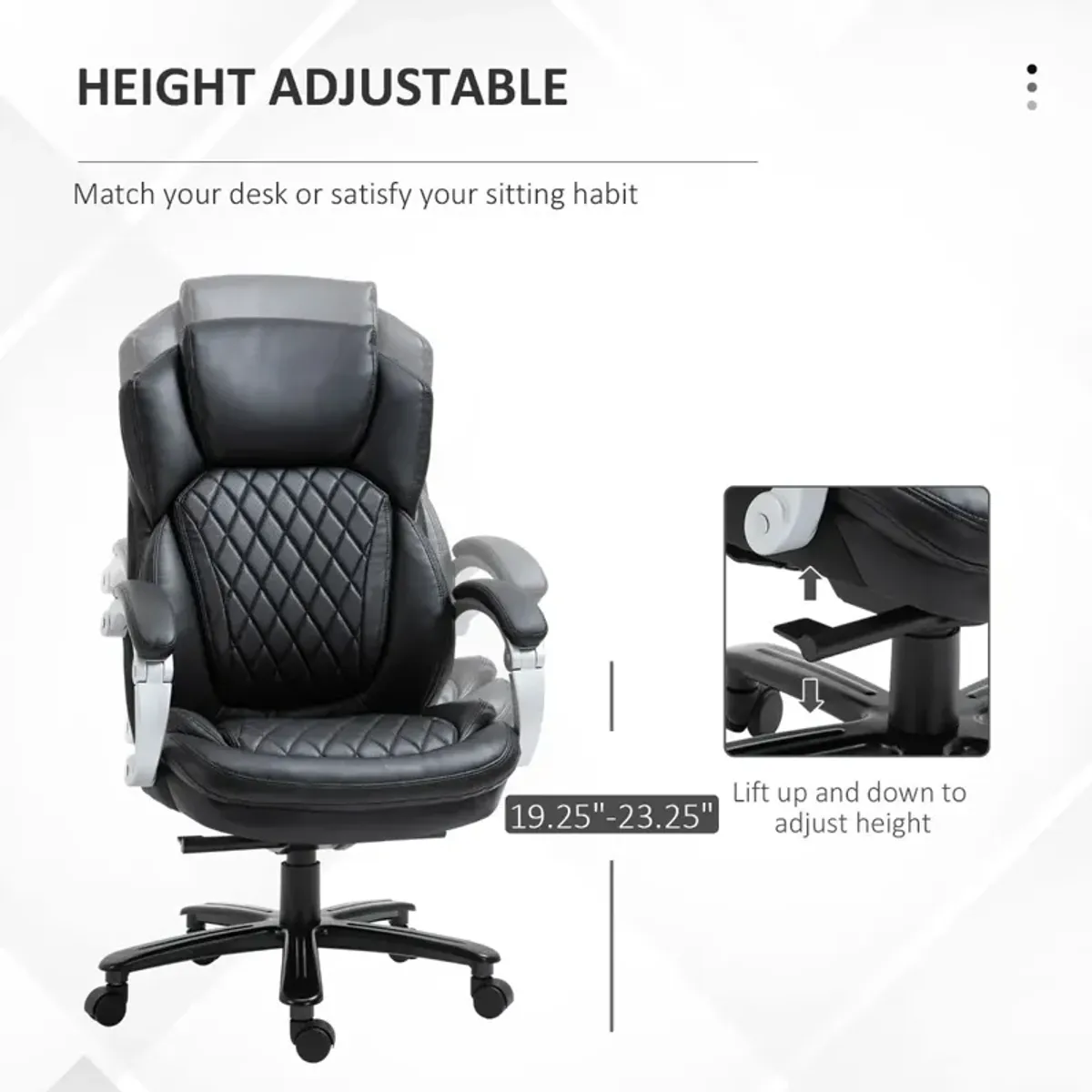 Black Executive Comfort: Big and Tall High-Back Office Chair