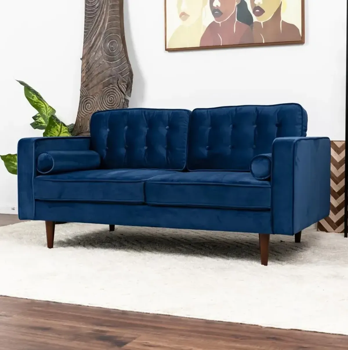 Ashcroft Furniture Co Casey Velvet Loveseat