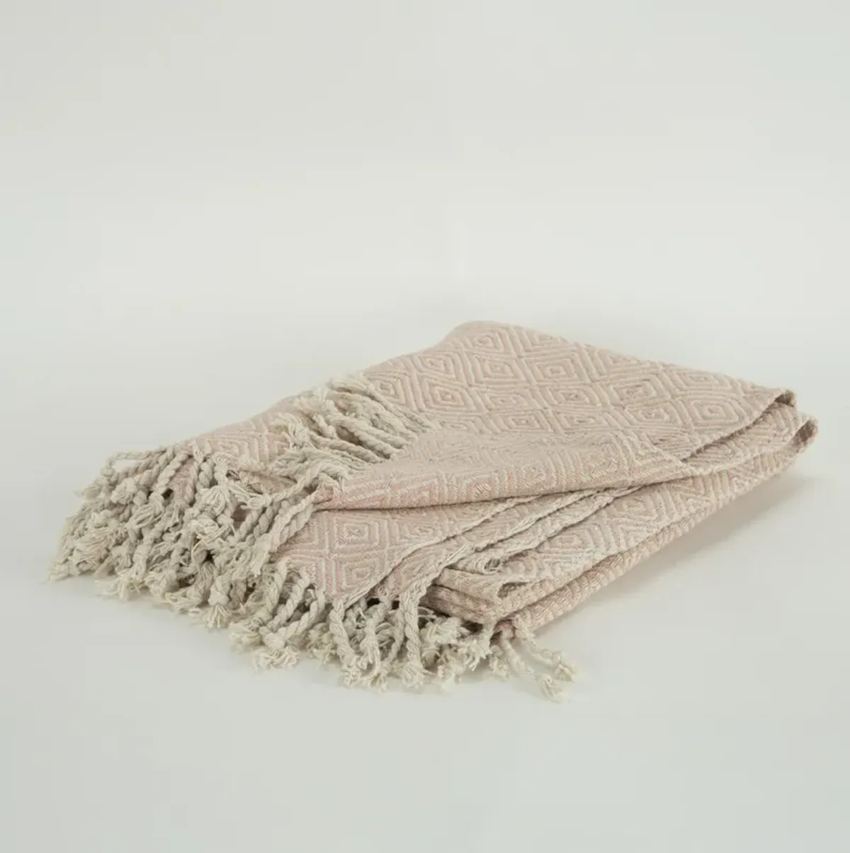 Blush/Natural 50" x 60" Throw Blanket