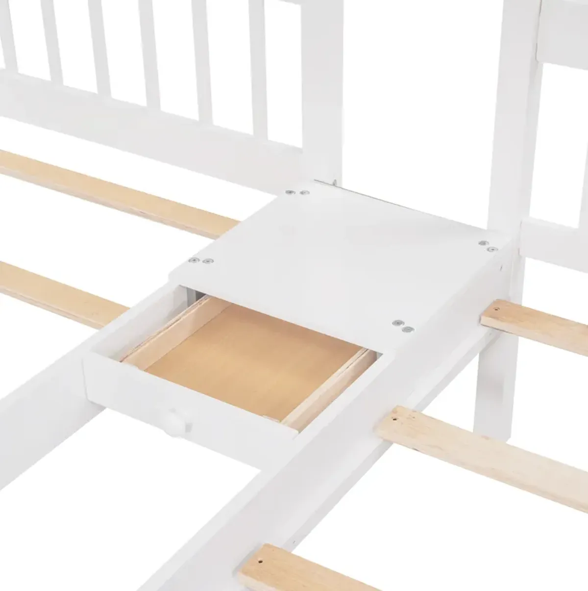 Merax Wooden Triple Bunk Bed with Drawers