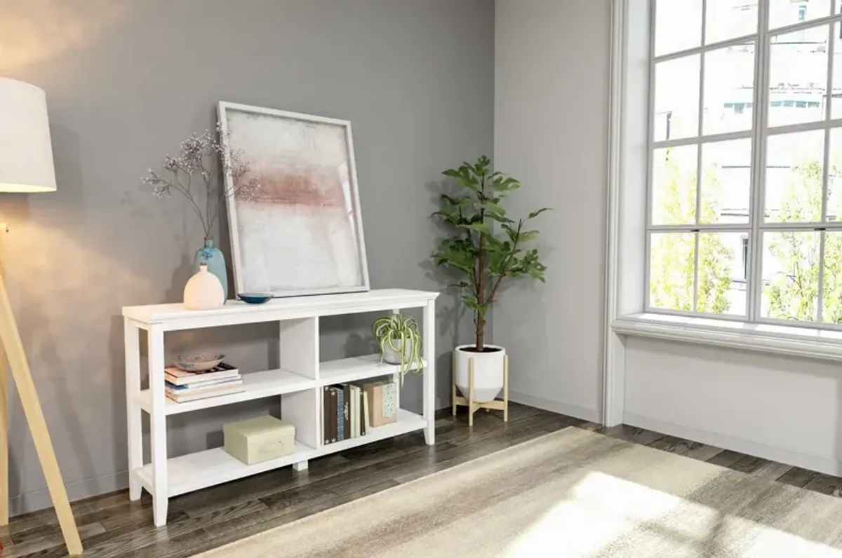 Homezia 30" White Open Bookcase With Two Shelves