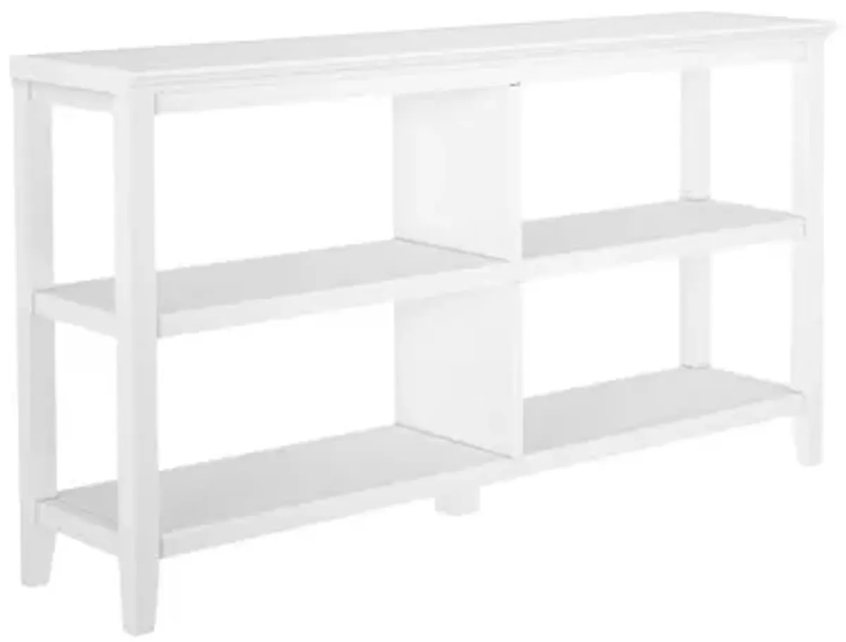 Homezia 30" White Open Bookcase With Two Shelves