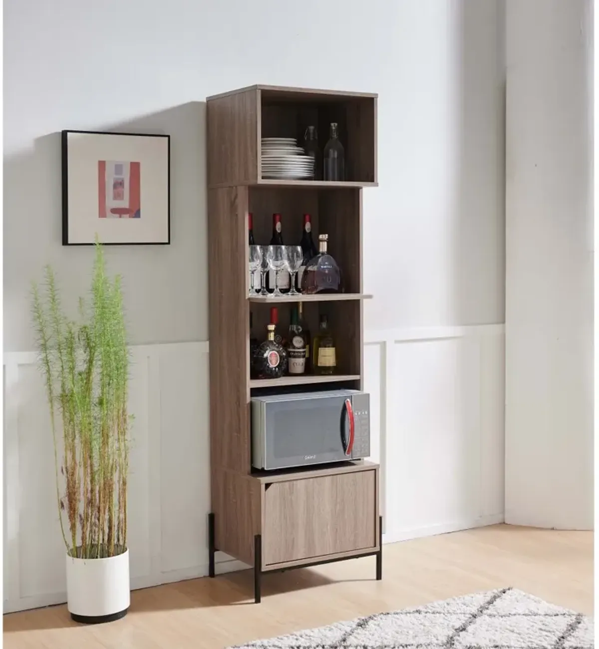 Baker'S Cabinet Dark Taupe