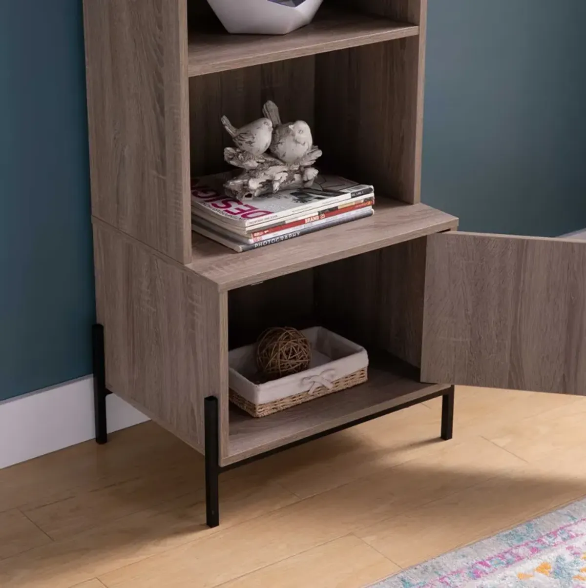 Baker'S Cabinet Dark Taupe