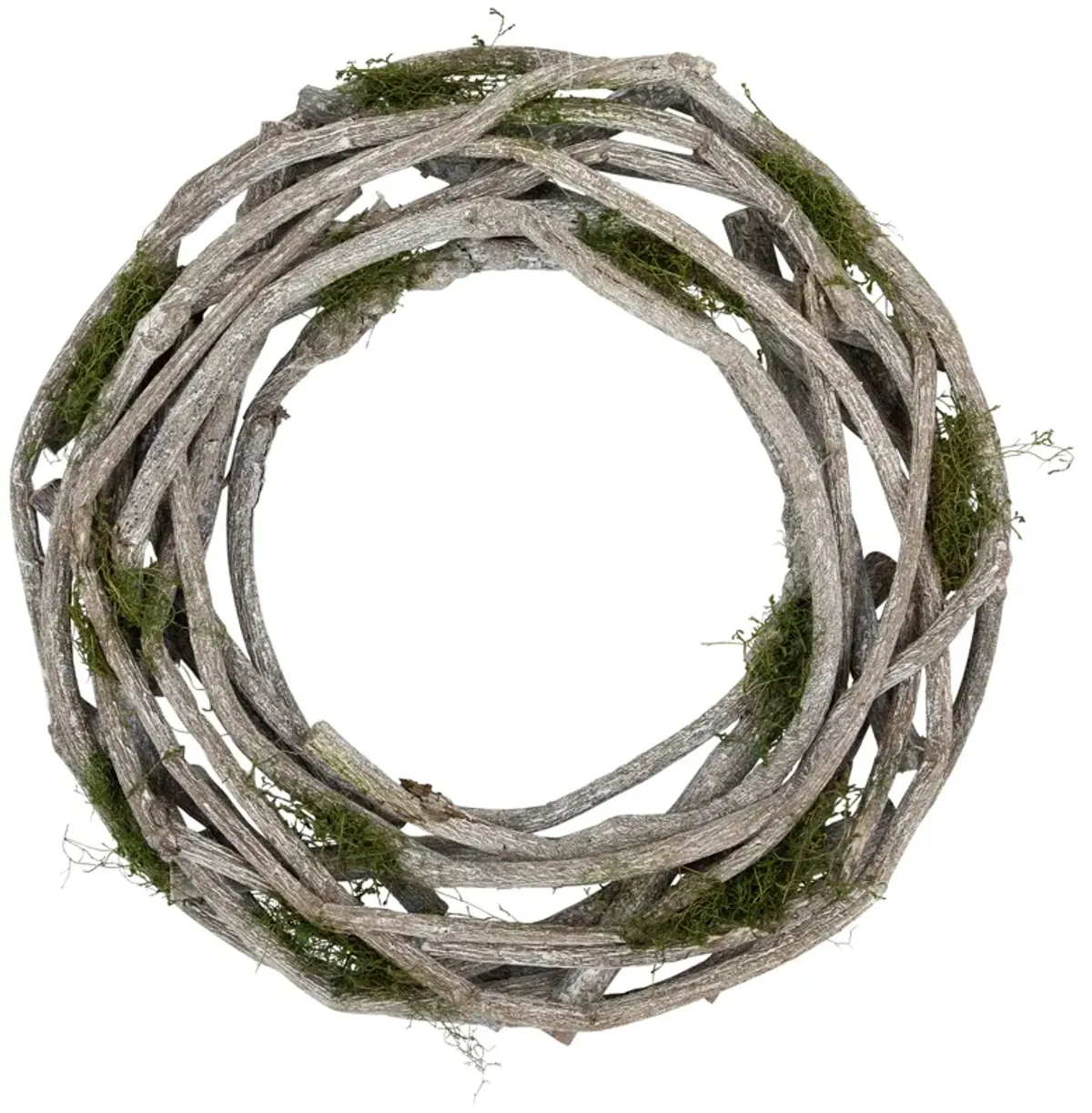 Twig and Moss Artificial Weathered Spring Wreath - 14.5"