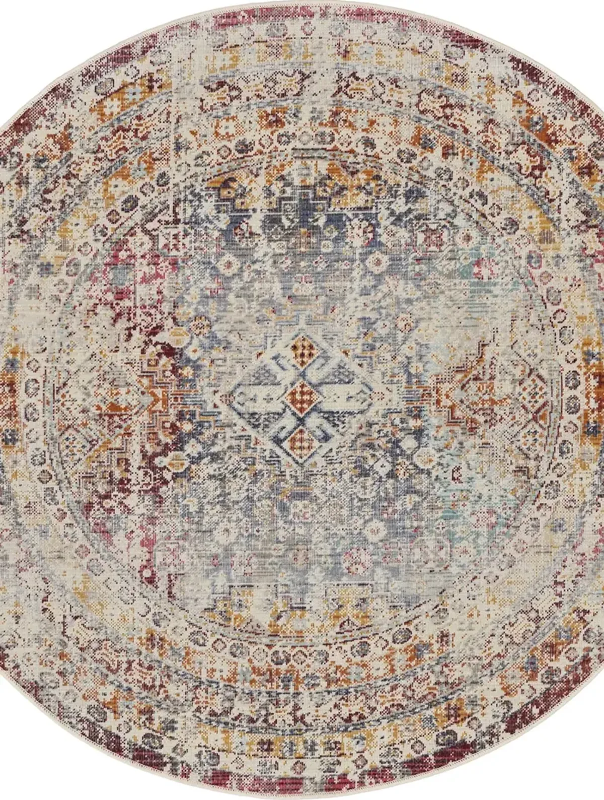 Vintage Kashan VKA09 Multicolor 6' x Round Rug