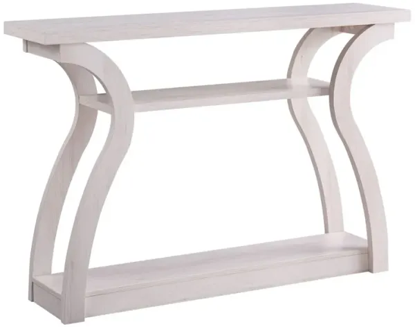 White Oak Console Table with Curved Body Design E