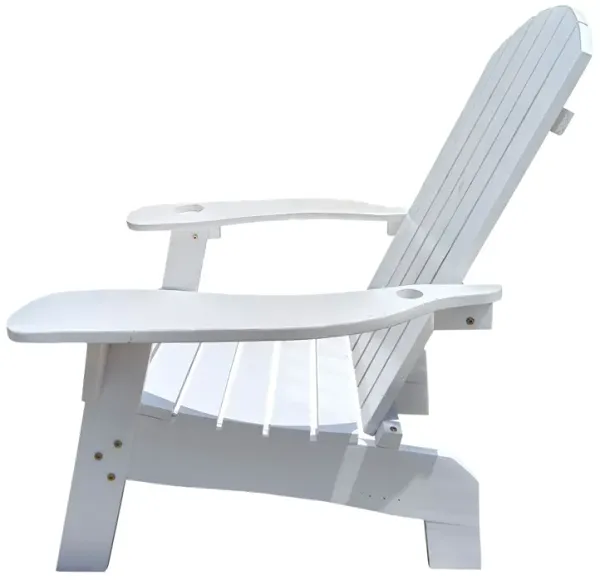 Streamdale White Adirondack Chair with Umbrella Hole