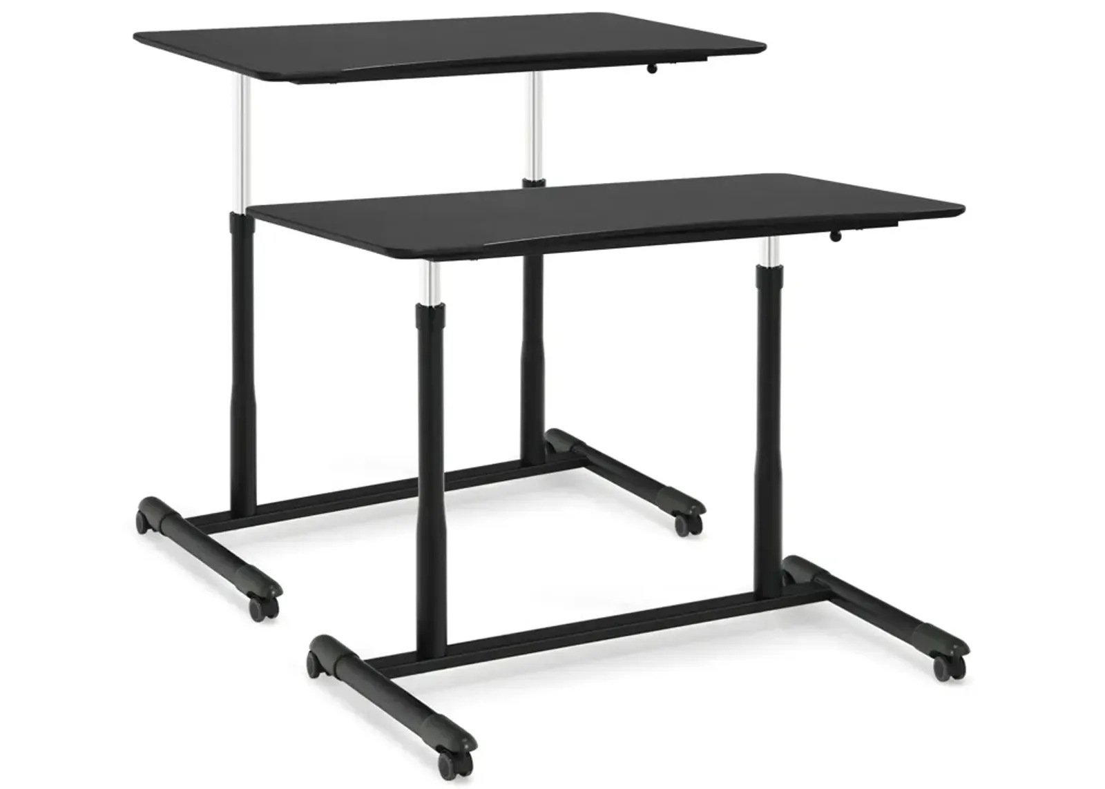 Height Adjustable Computer Desk Sit to Stand Rolling Notebook Table