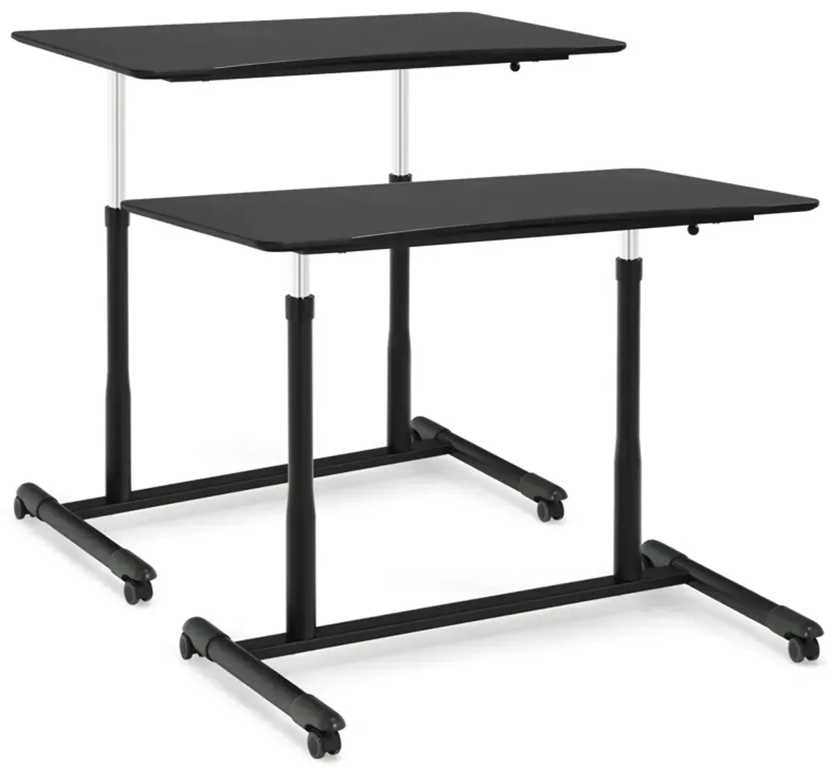 Height Adjustable Computer Desk Sit to Stand Rolling Notebook Table