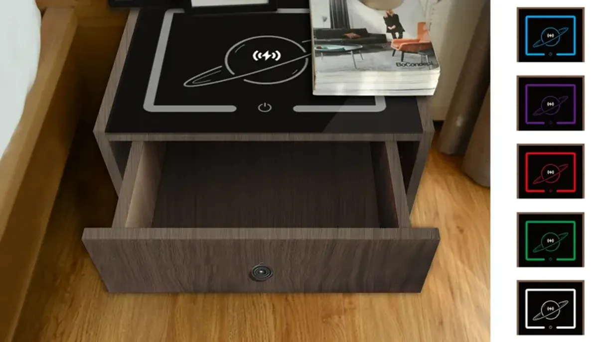 Nightstand With Wireless Charging Station