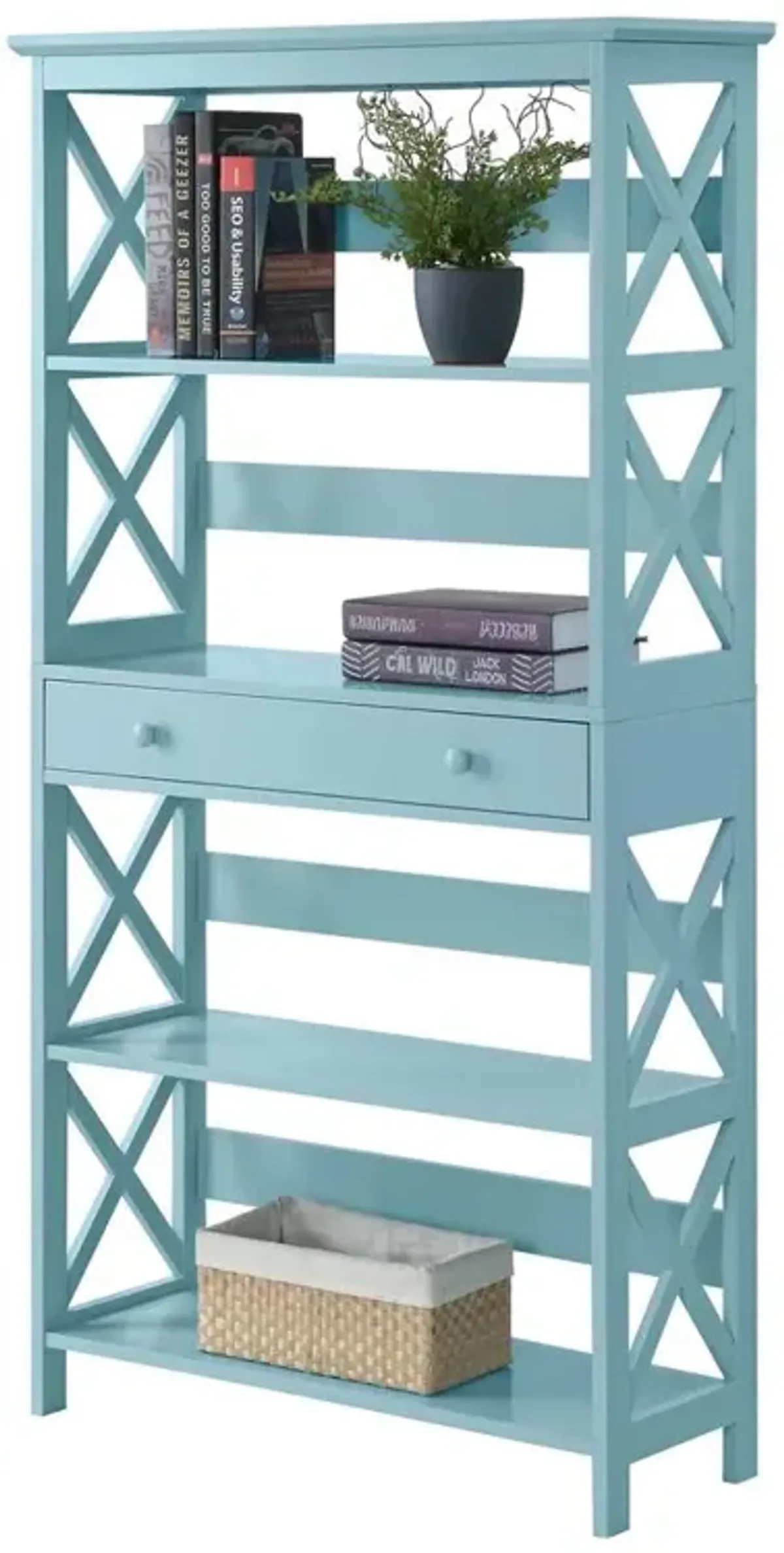 Convience Concept, Inc. Oxford 5 Tier Bookcase with Drawer