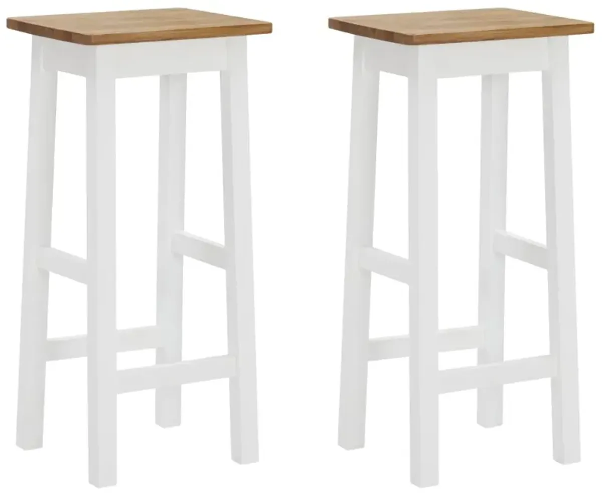 vidaXL Bar Stools 2 pcs Solid Oak Wood