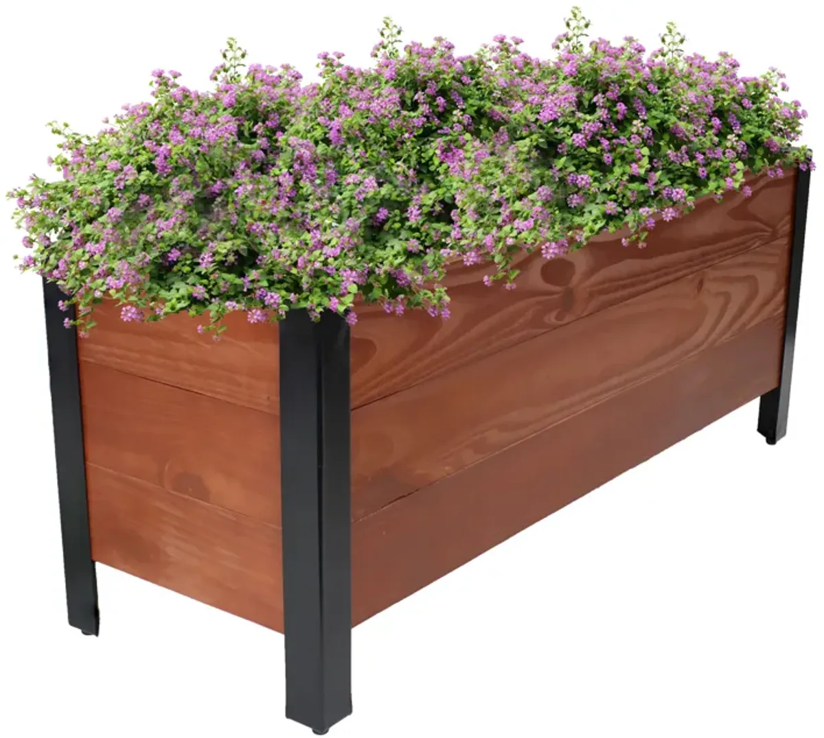 Acacia Wood Planter Box with Removable Planter Bag