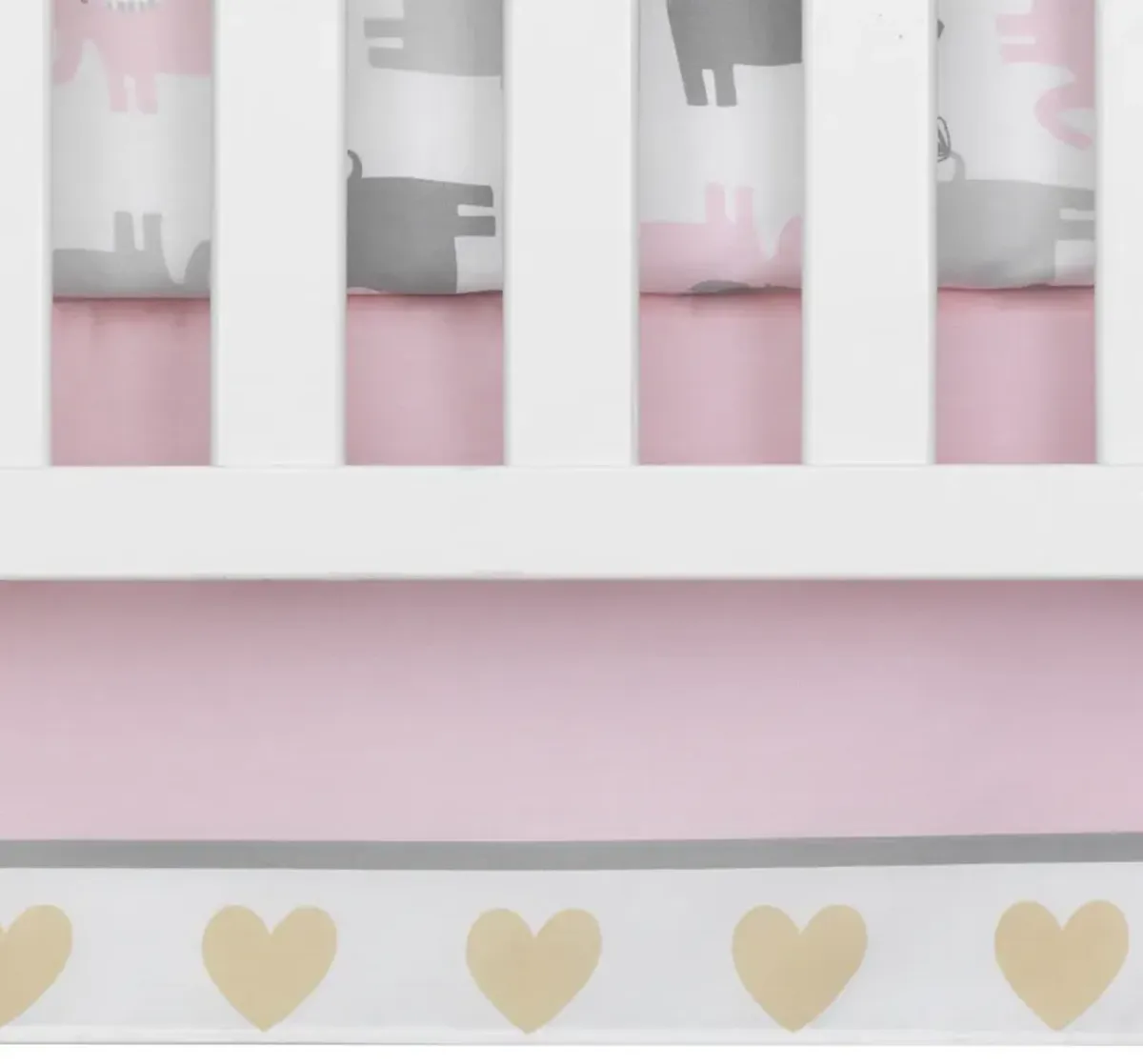 Bedtime Originals Eloise 3-Piece Crib Bedding Set - Pink, Gray, White, Animals