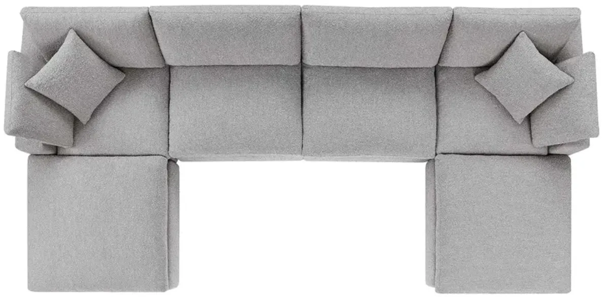 Commix Down Filled Overstuffed Boucle 6-Piece Sectional Sofa