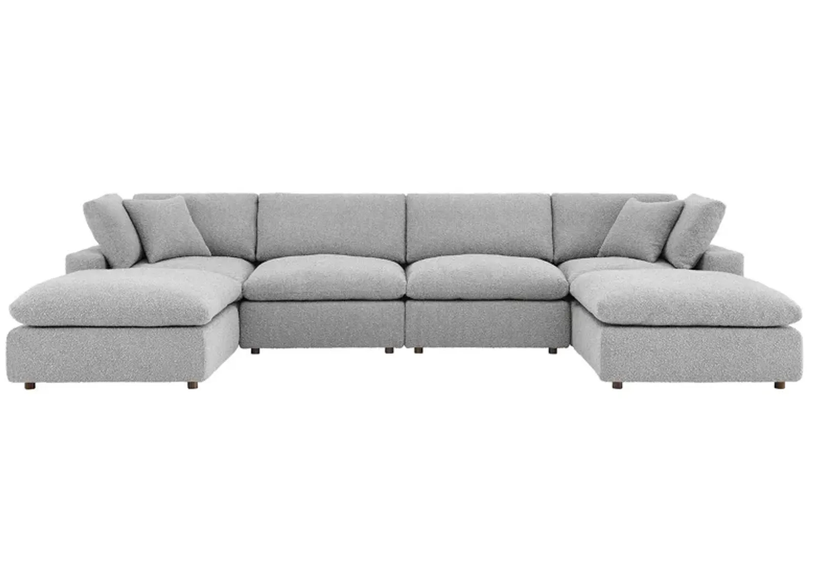 Commix Down Filled Overstuffed Boucle 6-Piece Sectional Sofa