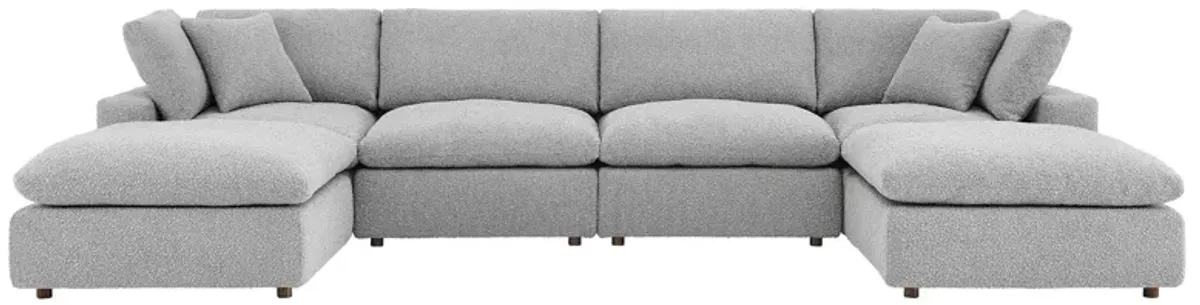 Commix Down Filled Overstuffed Boucle 6-Piece Sectional Sofa