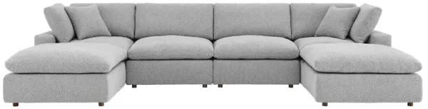 Commix Down Filled Overstuffed Boucle 6-Piece Sectional Sofa