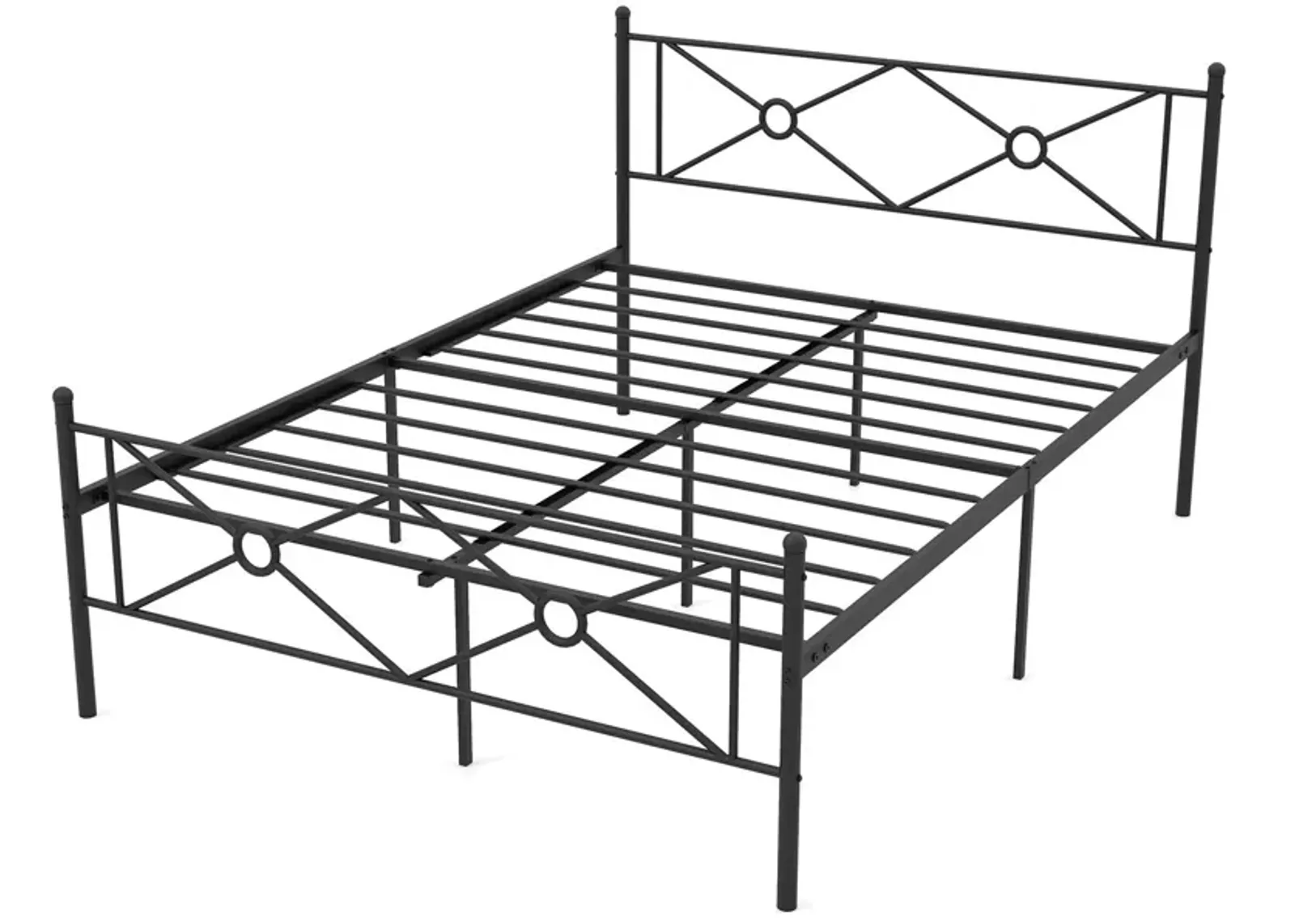 Full/Queen Size Metal Platform Bed Frame with Headboard and Footboard