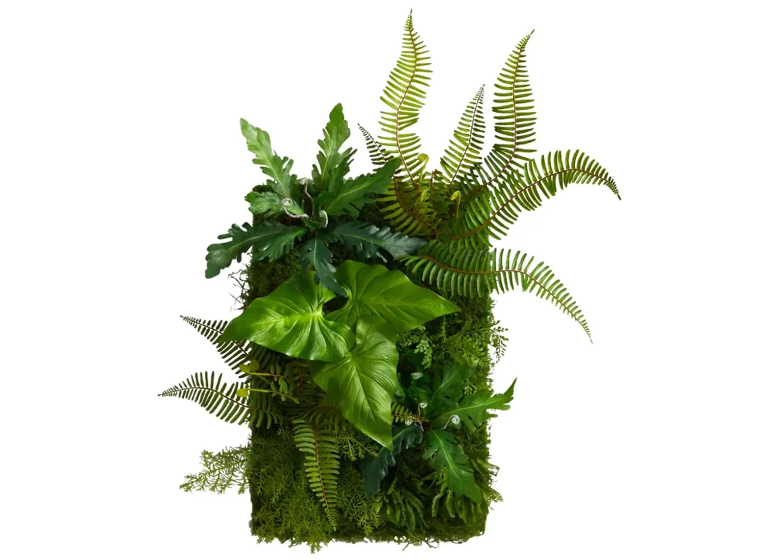 HomPlanti 24" x 16" Mixed Foliage Artificial Living Wall